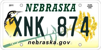 NE license plate XNK874