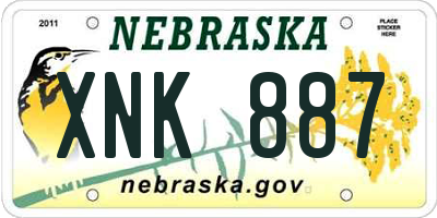 NE license plate XNK887