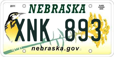 NE license plate XNK893