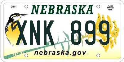 NE license plate XNK899
