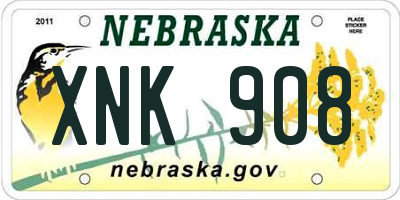 NE license plate XNK908