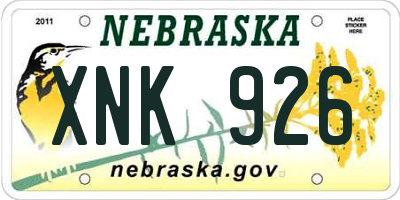 NE license plate XNK926