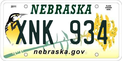 NE license plate XNK934