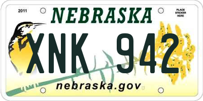 NE license plate XNK942