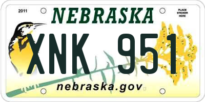 NE license plate XNK951