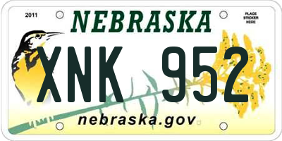 NE license plate XNK952