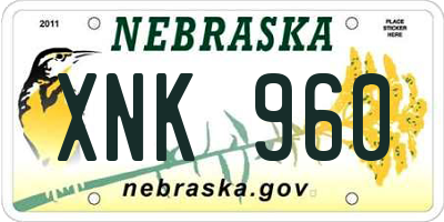NE license plate XNK960