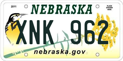 NE license plate XNK962