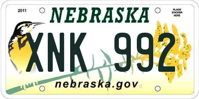NE license plate XNK992