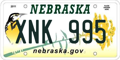NE license plate XNK995