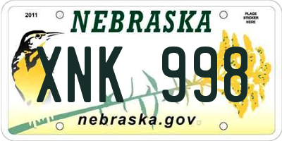 NE license plate XNK998