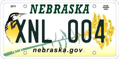 NE license plate XNL004