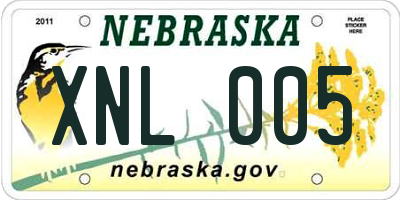NE license plate XNL005