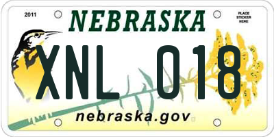 NE license plate XNL018