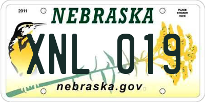 NE license plate XNL019