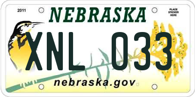 NE license plate XNL033