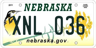 NE license plate XNL036