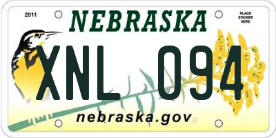 NE license plate XNL094