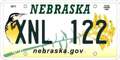 NE license plate XNL122