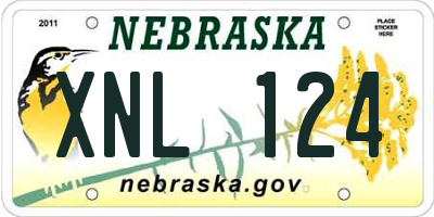 NE license plate XNL124