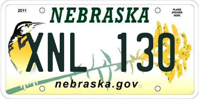 NE license plate XNL130