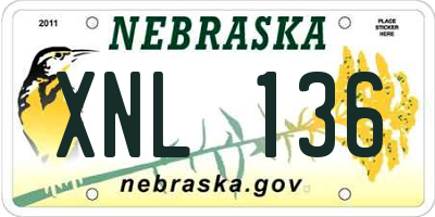 NE license plate XNL136