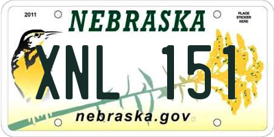 NE license plate XNL151