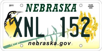 NE license plate XNL152