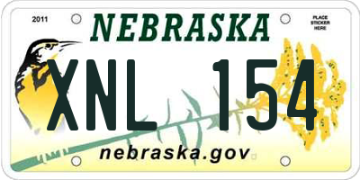 NE license plate XNL154