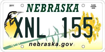 NE license plate XNL155