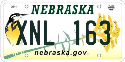NE license plate XNL163