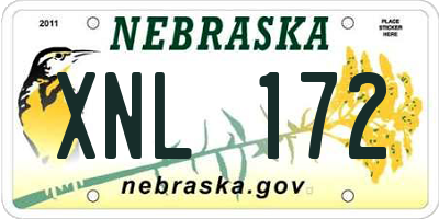 NE license plate XNL172
