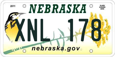NE license plate XNL178