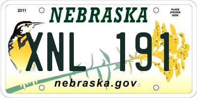 NE license plate XNL191
