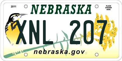 NE license plate XNL207
