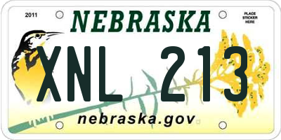 NE license plate XNL213