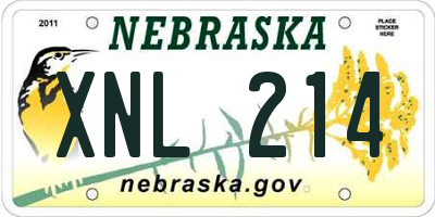 NE license plate XNL214