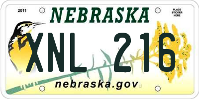 NE license plate XNL216