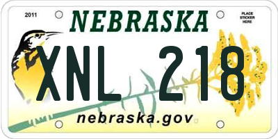 NE license plate XNL218