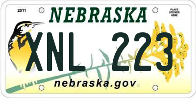 NE license plate XNL223