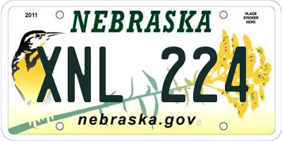 NE license plate XNL224