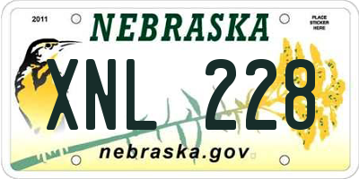 NE license plate XNL228