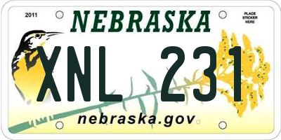NE license plate XNL231