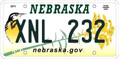 NE license plate XNL232