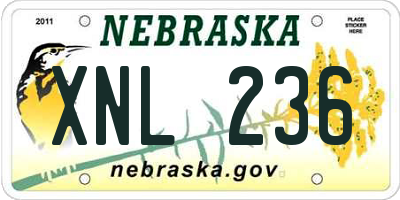 NE license plate XNL236