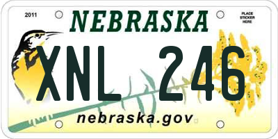 NE license plate XNL246