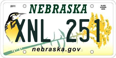 NE license plate XNL251