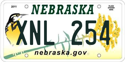 NE license plate XNL254