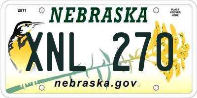 NE license plate XNL270