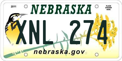 NE license plate XNL274